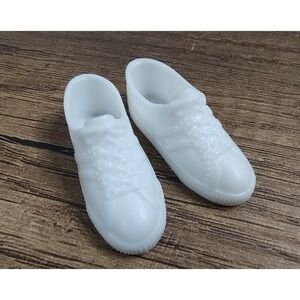 Vintage Ken Barbie Doll  Sneakers Tennis Shoes White Plastic Shoes Z1